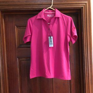 BERMUDA SANDS Women's Golf Shirt Size Small HT PINK Wick Away Technology